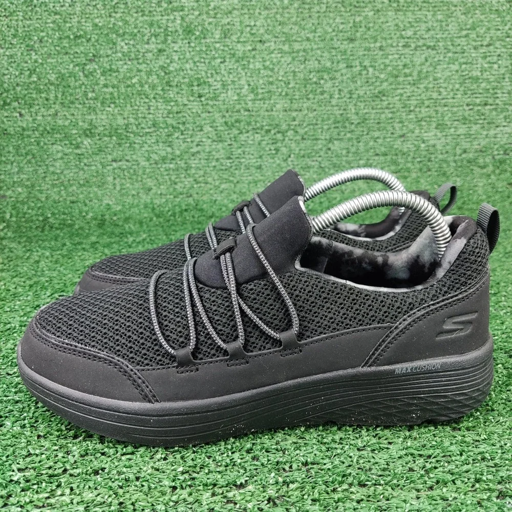 Skechers Sneakers Womens 8 Black‎ Go Walk Max Cushioning 136739 Slip On Bungee